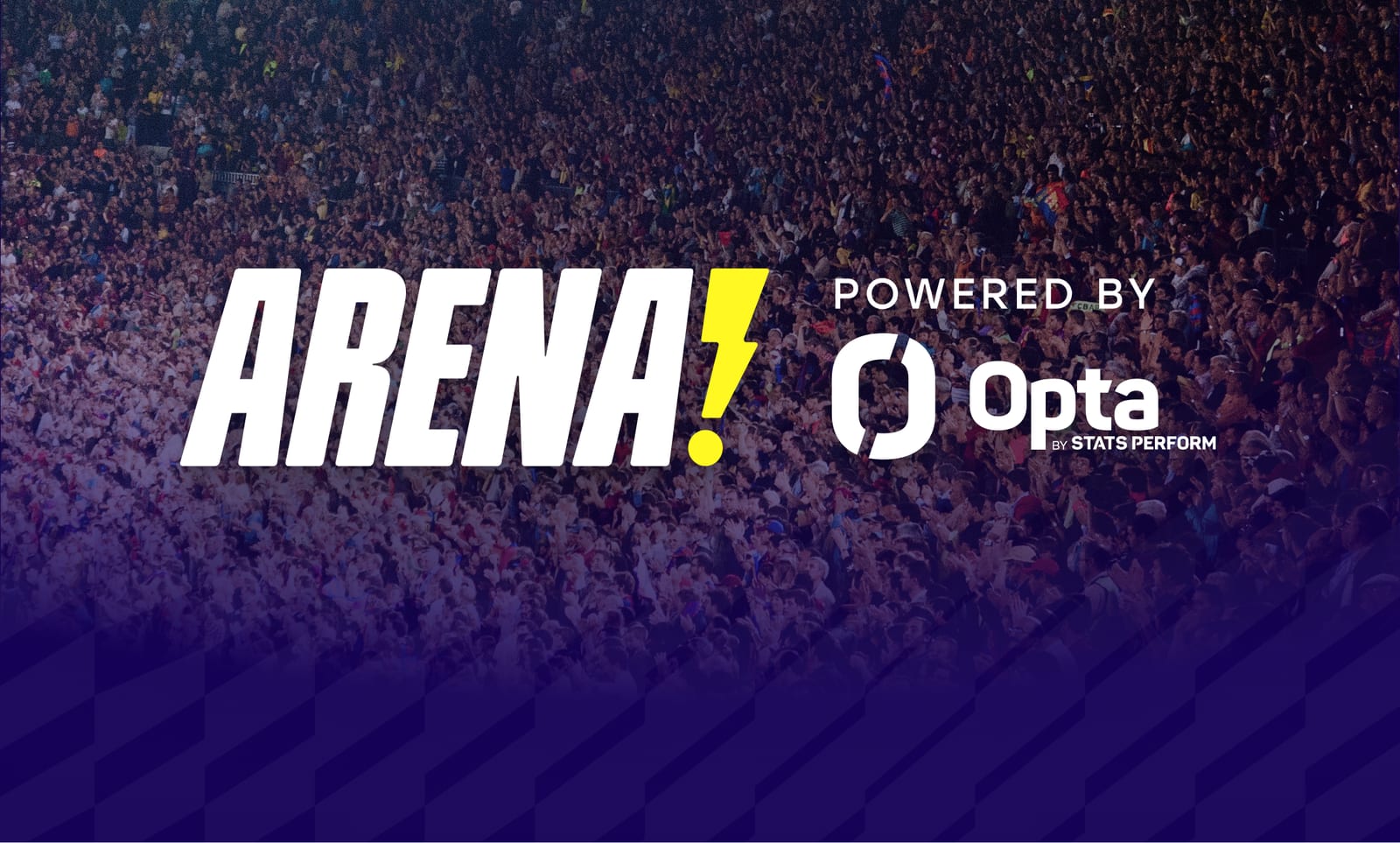 Arena powered by Opta branding over a packed sports stadium
